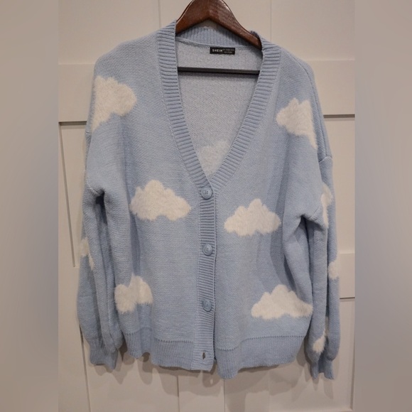SHEIN cloud cardigan light blue sz large - Picture 1 of 4